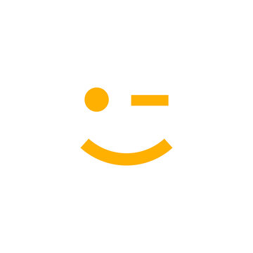 emoticon logo of a face and one eye blinking