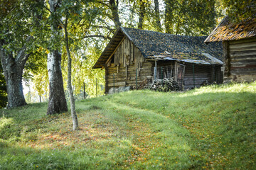 Old abandoned buildings in the countryside