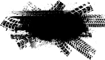 Vector Print Textured Tire Track . Design Element . Car tread silhouette . Mud splash grunge texture