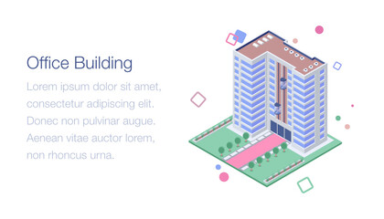 
Office building architecture isometric illustration 
