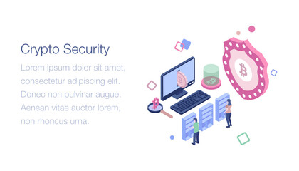 
Isometric illustration of crypto security 

