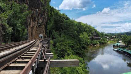 The attraction Kanchanaburi, Thailand, the Death Railway during World War II.