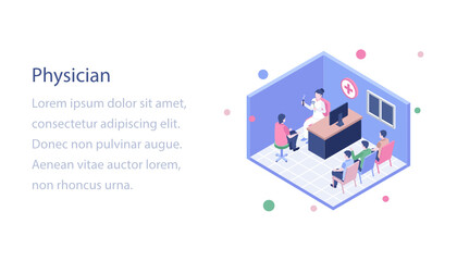 
Physician doctor isometric illustration design
