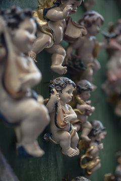 Angels on the green wall