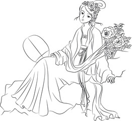 vector Ancient Chinese Lady Figure