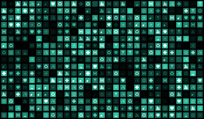 sfondo, icone, scientifiche, scienza, medicina