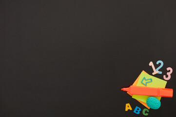 Back to school background with school supplies