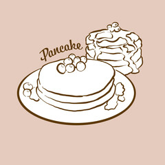 Hand-drawn Pancake bread illustration