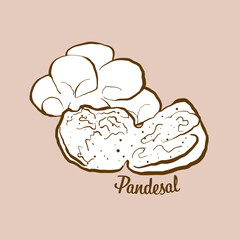 Hand-drawn Pandesal bread illustration