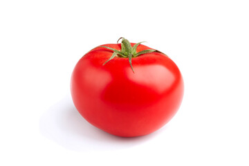 Closeup of tomatoes on the isolated on white