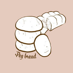Hand-drawn Peg bread bread illustration