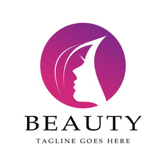 beauty women face logo icon vector template.