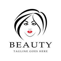 beauty women face logo icon vector template.