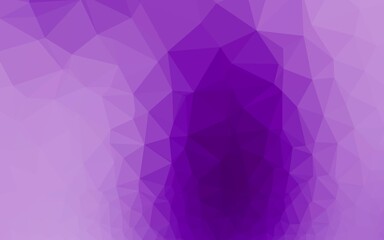 Light Purple vector low poly texture. Triangular geometric sample with gradient.  Completely new template for your business design.