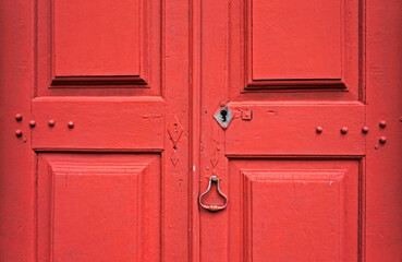 Ancient colonial door detail, Tiradentes, Minas Gerais, Brazil