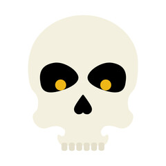 halloween skull cartoon design, happy holiday and scary theme Vector illustration