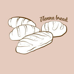 Hand-drawn Vienna bread bread illustration