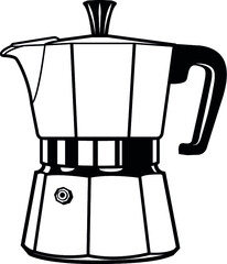 Moka Pot Coffee Brewer Vector Illustration