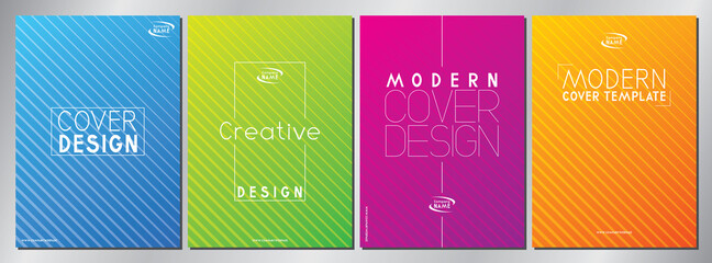Modern, minimal cover design with stripes - vector illustration