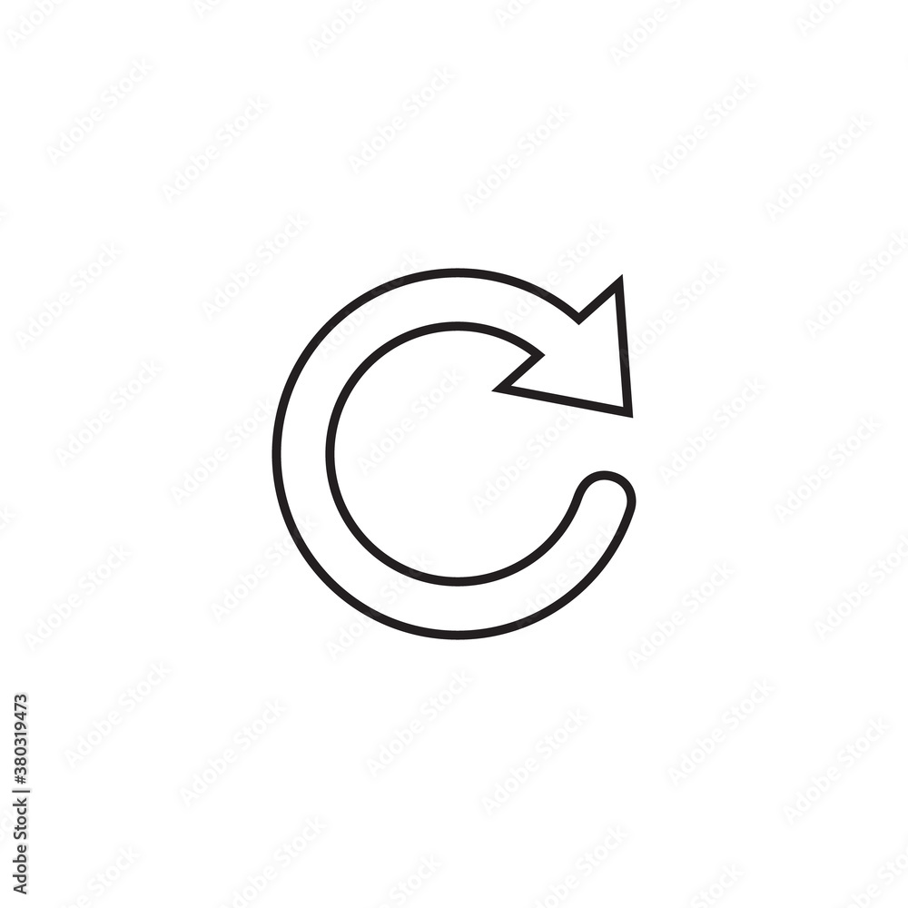 Poster reload icon vector in trendy outline style. refresh symbol illustration. editable stroke