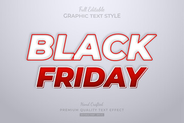 Black Friday Red White Editable Text Style Effect