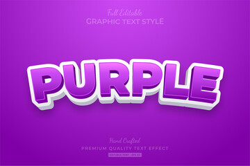 Obraz premium Purple Cartoon Editable Text Style Effect