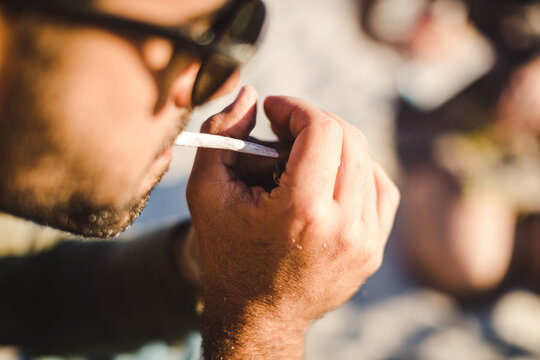 Man smoking a cigarette