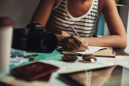 Woman Planning a Trip Abroad