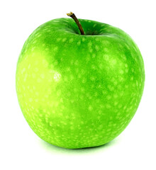 Green ripe Apple isolated on a white background