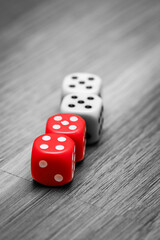 Dices on the floor