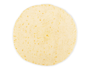 Corn tortillas on white background. Unleavened bread
