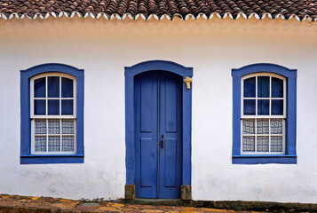 Colonial facade in Tiradentes, Minas Gerais, Brazil