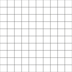 Big grid. Simple line art seamless pattern. Black and wite background.