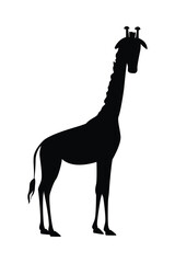 wild african giraffe animal silhouette icon