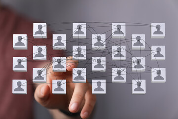 conference Digital Network and data concept team.