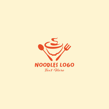 Chinese noodle logo design icon template. Japanese ramen vector illustration