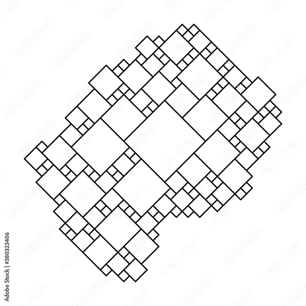 Poster lesotho map from black pattern from a grid of squares of different sizes. vector illustration.