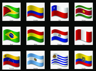 set of flags of the world