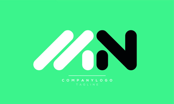 Alphabet letters Initials Monogram logo MN,NM,M and N