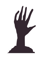 death zombie hand isolated icon