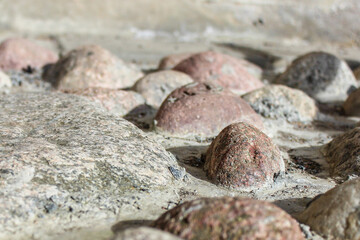 Natural stone in cement