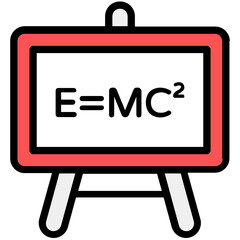 
Scientific equation on board, science lecture in editable style 
