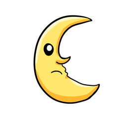 Cartoon Stylized Bored Moon