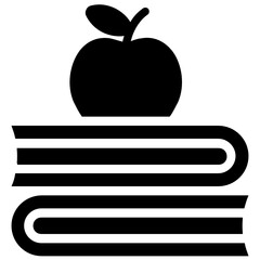 
Apple on book, healthy knowledge flat vector 
