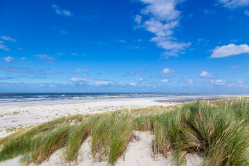 Fototapeta na wymiar A sunny afternoon at the beach on the East Frisian island Juist, Germany.