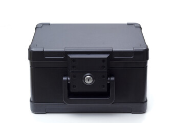 Fireproof security box on white