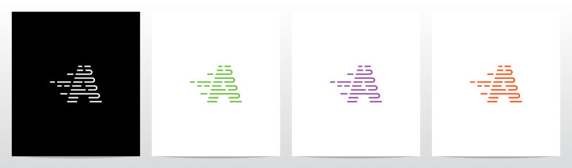 U Turn Lines Formed Letter Logo Design A
