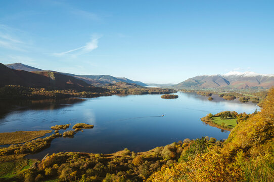 View over Derwent Water to Keswick.