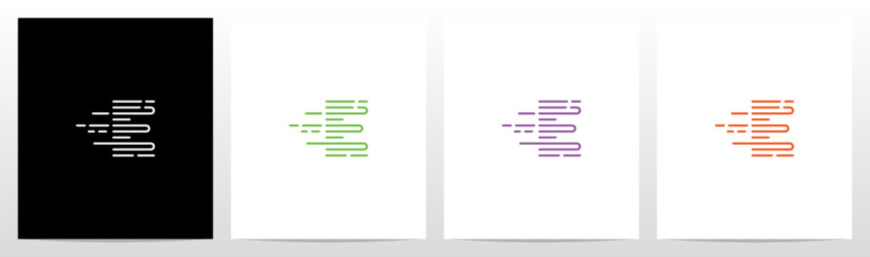 U Turn Lines Formed Letter Logo Design E