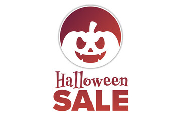 Halloween. October 31. Sale concept. Template for background, banner, card, poster with text inscription. Vector EPS10 illustration.